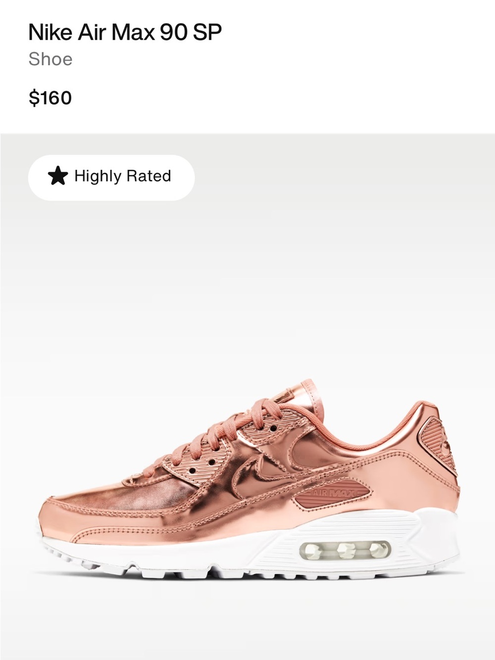 Nike Air Max 90 SP — Metallic Rose